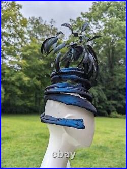 Immortal Coil Vintage Taffeta Spring Hat W Feather Trims