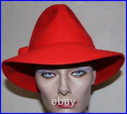 Irene of New York vintage women's hat orange felt