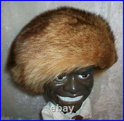Italian Designer Alberto Fabiani Vintage Red Fox Fur Winter Cloche Ski Hat
