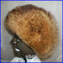 Italian Designer Alberto Fabiani Vintage Red Fox Fur Winter Cloche Ski Hat