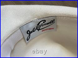 Jack McConnell Boutique Women's Hat Pheasant Feathers Velvet Flowers Cream Vntg