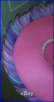 Jack McConnell, Derby Hat, feathers pink/lilac/purple/aqua (MAKE AN OFFER) $ $