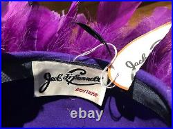 Jack McConnell Feather Purple Hat Vintage One owner Never Worn One of A Kind