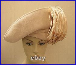 Jack McConnell Hat Feather Fringe White Felt Red Feather Label