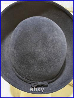 Jack McConnell New York Women's Vintage Blue Velour Feathered Bowler Hat In Box