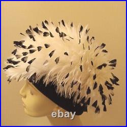 Jack McConnell Red Feather Label Hat Black and White Feathers