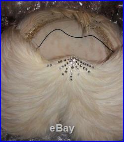 Jack McConnell Vintage Hat, Ivory, white Feather Rhinestone. FLAPPER STYLE