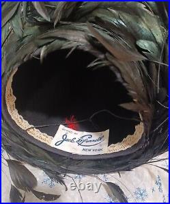 Jack Mcconnell Vintage Hat. Wool Black Feathers. Diamals on tips? 48 hr SALE