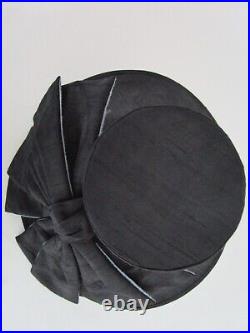 John Koch Silk Dupioni Hat Black Blue Fantasy Handmade Wide Brim