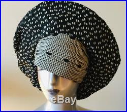Kokin Designer Vintage Black & White Print Womens Hat
