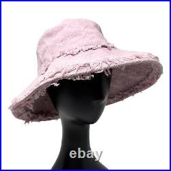 LOUIS VUITTON Vintage Monogram Denim Bucket Hat #L LV Logo Pink RankAB