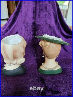 Ladies Head Vases, Vintage, Vases, NAPCO, INARCO, 4-5 Ht. Collector, Hat Lady