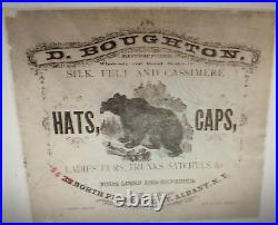 Ladies Woman's Hat Bonnet Antique Original Label Boughton Troy Albany