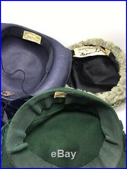 Ladies Women's Vintage Hats Lot of 12 Furs Feathers Lace Velvet + Various Styles