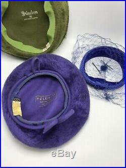 Ladies Women's Vintage Hats Lot of 12 Furs Feathers Lace Velvet + Various Styles