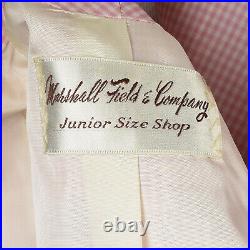 Large 1960s Pink Gingham Rain Jacket Matching Hat Vintage 60s Long Rain Jacket