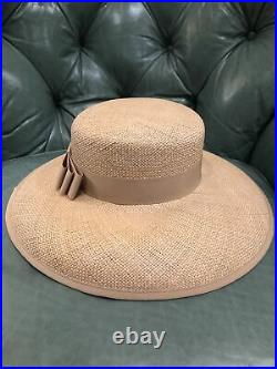 Laura Ashley Vintage Straw Sun Hat With Ribbon/Bow One Size Perfect Condition
