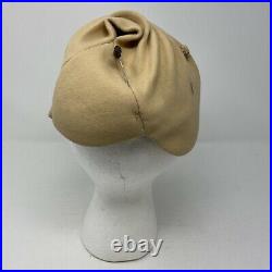 Lilly Dache Big Label Vintage Beige Sculpted Felt Pin Up Hat 1930s 1940s 1950s