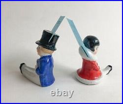 Lot Lady Gent Place Card Holder Top Hat Porcelain Figurine German Art Deco VTG