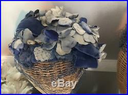 Lot Vintage Hats Millinery Flowers Netting Silk Satin Velvet Pillbox Bows Rare
