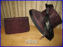 Lot of 2 women VINTAGE WHITTALL & SHON derby/church FEATHER HAT & PURSE gorgeous