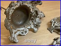 Lot of 4 Antique Victorian Cast Iron Hat Stand Holder Millinery Display Fashion