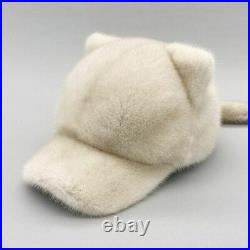 Luxury Mink Fur Hats Cat Ears Fluffy Hat Women Fashion Winter Accessories 1pc Se