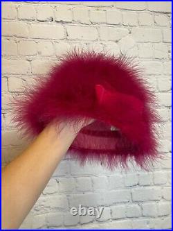 Marshall Fields Vintage Pink Feather Hat, 1950s-1960s