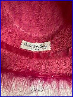 Marshall Fields Vintage Pink Feather Hat, 1950s-1960s