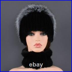 Mink Fur Hat Scarves Ladies Casual Warm Hats Women Fashion Winter Headwear 1pc S