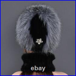 Mink Fur Hat Scarves Ladies Casual Warm Hats Women Fashion Winter Headwear 1pc S