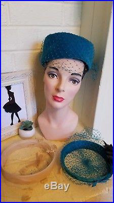 Mixed Lot of 10 Vintage Women's Hats Hat Toppers Pillbox Cocktail Union Made USA