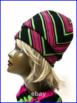 Mod Go Go Vintage 60's Lilly Dache Dachettes Hat Pink Green Black Union Made