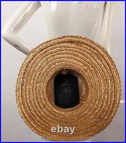 Most Massive Early Edwardian Straw Hat W Silk Ribbon Trimmed Crown