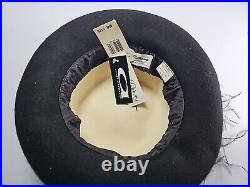 NEW-Vintage Fine Millinery By August Accessories Woman's Black Cream Wool Hat