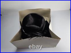 NEW-Vintage Fine Millinery By August Accessories Woman's Black Hat Bow