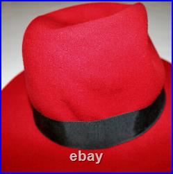 NORMA KAMALI for Stetson vintage red fedora hat