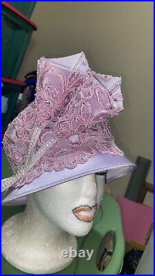 NWT Gorgeous Lavender Dress/Church Hat By Mr. Song