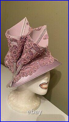 NWT Gorgeous Lavender Dress/Church Hat By Mr. Song