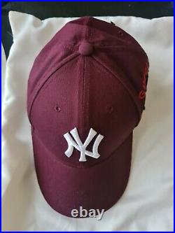 NWT Gucci NY Yankees Cap With Butterfly Embroidery Bordeaux U Size 57-61 cm