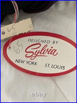 NWT! Vintage 50's Designed by SYLVIA New York St Louis Black Wool Pillbox Hat