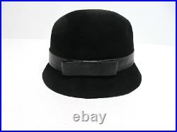 Neusteters Women's Custom Design Black Wool/Leather Fedora Hat vintage