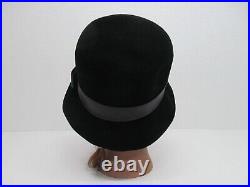 Neusteters Women's Custom Design Black Wool/Leather Fedora Hat vintage