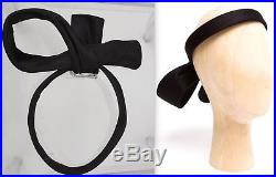 New 2013 Balenciaga Women's Black Satin Bow Headband hat