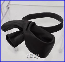New 2013 Balenciaga Women's Black Satin Bow Headband hat