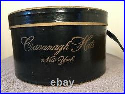 New in Box Vintage CAVANAGH Black Felt Womens Size 6-3/4 Derby Bowler Riding Hat
