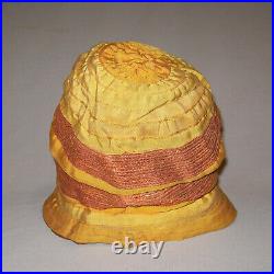 Old Antique Vtg Ca 1920s Womans Flapper Cloche Hat Elcrest Gross Grain Ribbons