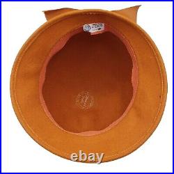 Orange Wool Felt Cloche Hat MOD 60s GOGO Style Modern Girl Union Label
