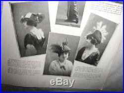 Original 1914 SMART STYLES Millinery Paris Fashion Couture Modes Hats LARGE Book