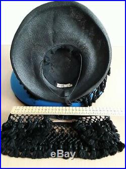 Original 1930/40s WWII Black Hat With Matching Belt Ultra Rare -John Frederics